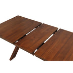 Roundhill Furniture Karven Wood 9-Piece Dining Set, Extendable Trestle Dining Table with 8 Chairs, Dark Hazelnut