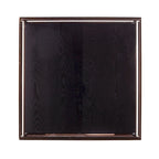 SEI Furniture Luna Transitional Square Metallic Coffee Table with Glass Top and Wood Base Shelf