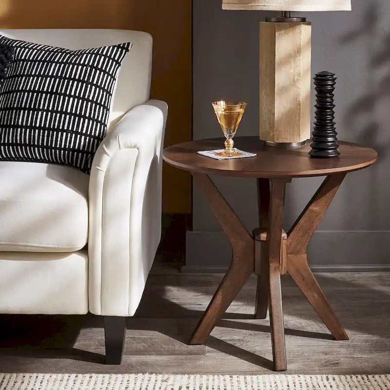Rondo Mid-Century Walnut Finish Tables by iNSPIRE Q Modern