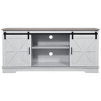 Evelynn TV Stand Sliding Barn Door Farmhouse Wood Entertainment Center for TVs Up to 65 White