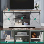 Evelynn TV Stand Sliding Barn Door Farmhouse Wood Entertainment Center for TVs Up to 65 White