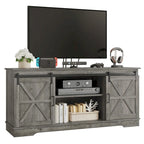 Evelynn TV Stand Sliding Barn Door Farmhouse Wood Entertainment Center for TVs Up to 65 White