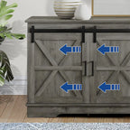 Evelynn TV Stand Sliding Barn Door Farmhouse Wood Entertainment Center for TVs Up to 65 White