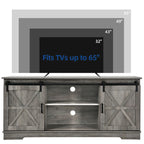 Evelynn TV Stand Sliding Barn Door Farmhouse Wood Entertainment Center for TVs Up to 65 White