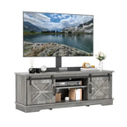 Evelynn TV Stand Sliding Barn Door Farmhouse Wood Entertainment Center for TVs Up to 65 White