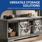 Evelynn TV Stand Sliding Barn Door Farmhouse Wood Entertainment Center for TVs Up to 65 White