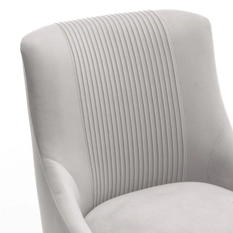 SEYNAR Modern Glam Boucle Pleated Velvet Dining Chair or Vanity Chair Set of 2 with Rear Handle