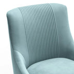 SEYNAR Modern Glam Boucle Pleated Velvet Dining Chair or Vanity Chair Set of 2 with Rear Handle