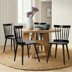 Farmhouse Windsor Dining Chairs with Spindle Back - 33.3H x 17.4W x 19.7D