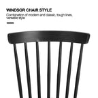 Farmhouse Windsor Dining Chairs with Spindle Back - 33.3H x 17.4W x 19.7D