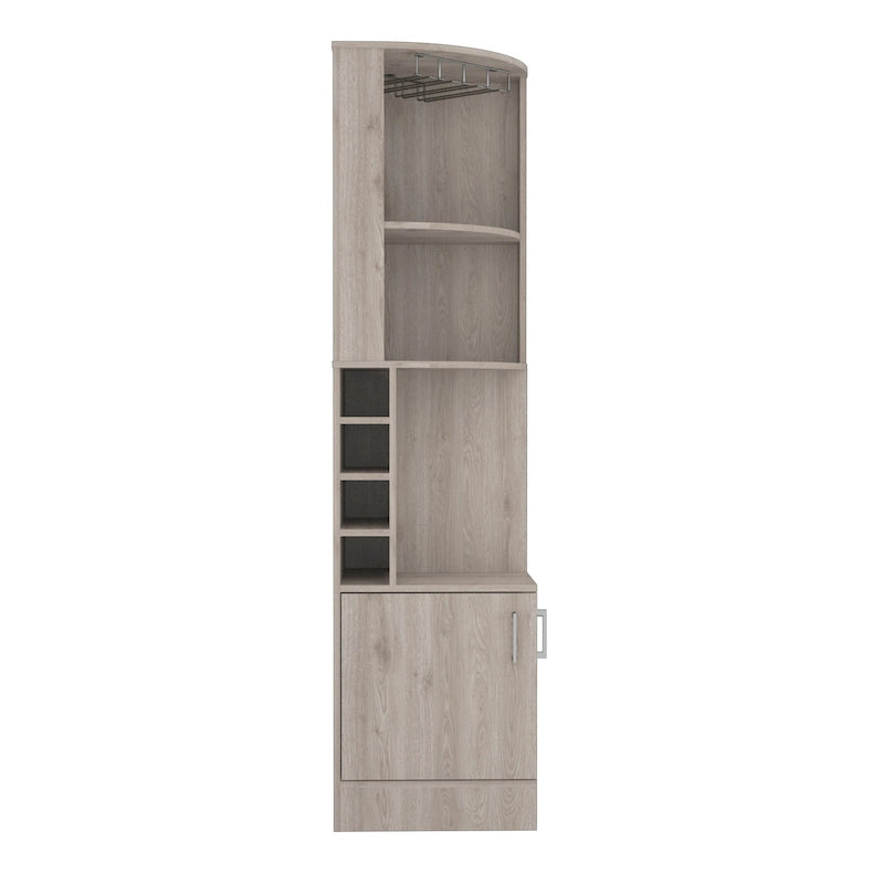 TUHOME Syrah Corner Bar Cabinet with 2-Doors and 8 Cubbies - N/A