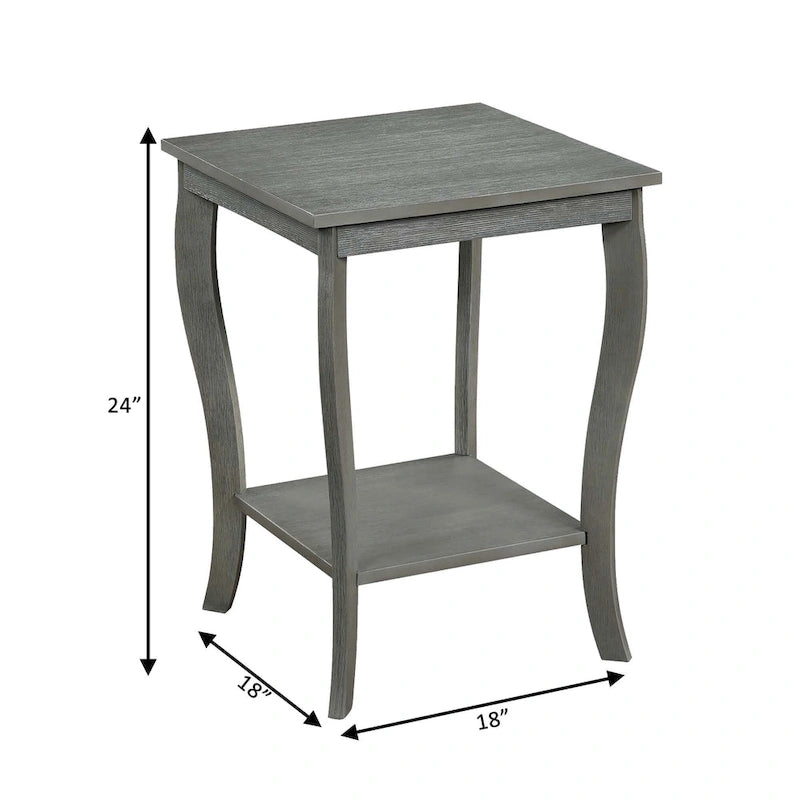 Convenience Concepts American Heritage Square End Table with Shelf