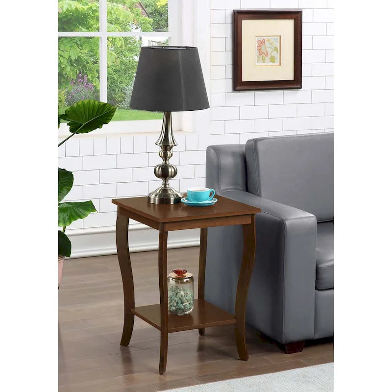 Convenience Concepts American Heritage Square End Table with Shelf