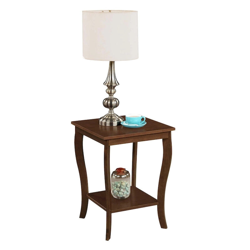 Convenience Concepts American Heritage Square End Table with Shelf