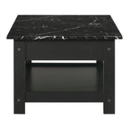 DH BASIC Transitional Rubberwood 3-Piece Open-Shelf Coffee Table and End Table Set with Drawer by Denhour