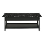 DH BASIC Transitional Rubberwood 3-Piece Open-Shelf Coffee Table and End Table Set with Drawer by Denhour