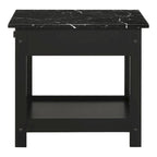DH BASIC Transitional Rubberwood 3-Piece Open-Shelf Coffee Table and End Table Set with Drawer by Denhour