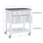 Eileen Rolling Kitchen Cart with Storage