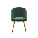 Grey Velvet Dining Chairs - 2-Piece Set Gold Legs