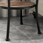 Myhozm Rustic Round End Table with Storage, Industrial Side Table for Living Room