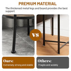 Myhozm Rustic Round End Table with Storage, Industrial Side Table for Living Room