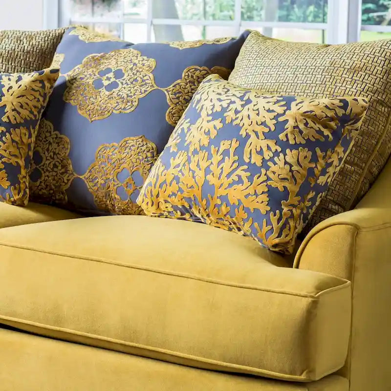 Gisc Contemporary Velvet Upholstered Sloped Arm Sofa by Furniture of America