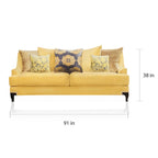 Gisc Contemporary Velvet Upholstered Sloped Arm Sofa by Furniture of America