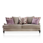 Gisc Contemporary Velvet Upholstered Sloped Arm Sofa by Furniture of America