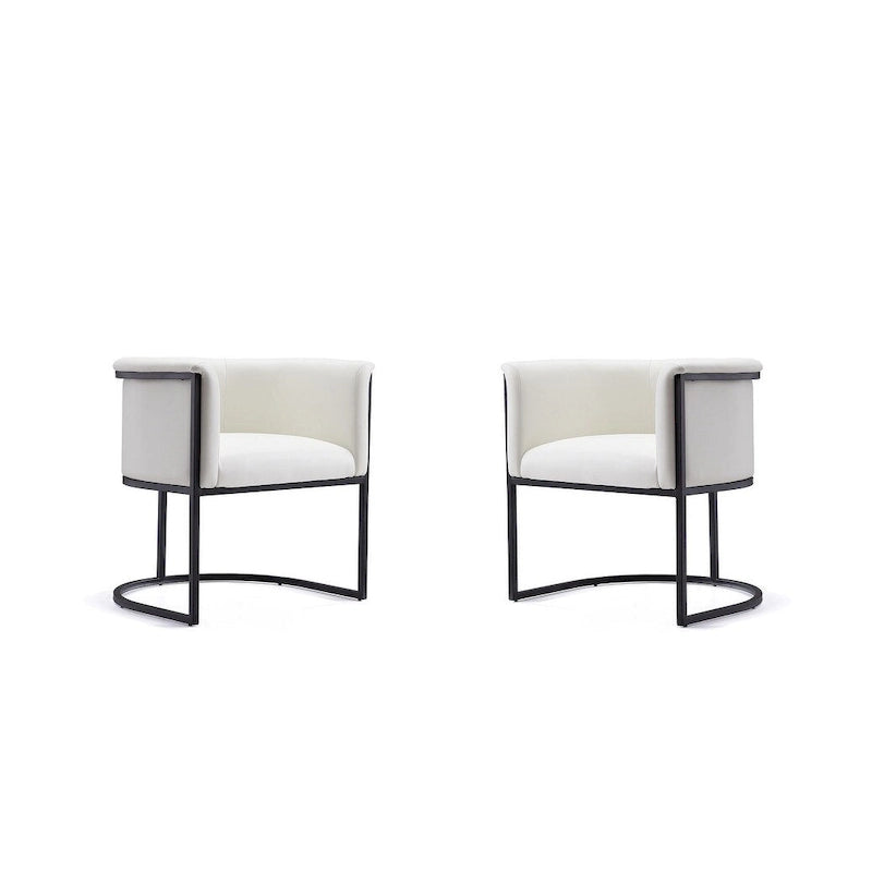 Faux Leather Dining Chairs Set of 2 - Pebble/White/Saddle/Tan/Black