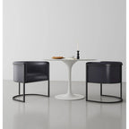 Faux Leather Dining Chairs Set of 2 - Pebble/White/Saddle/Tan/Black