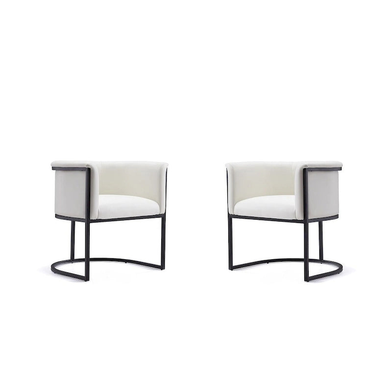 Faux Leather Dining Chairs Set of 2 - Pebble/White/Saddle/Tan/Black