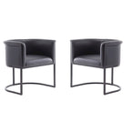 Faux Leather Dining Chairs Set of 2 - Pebble/White/Saddle/Tan/Black