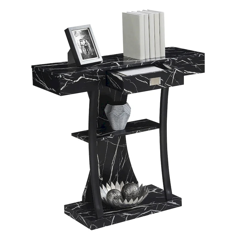 Convenience Concepts Newport 1 Drawer Harri Console Table with Shelves