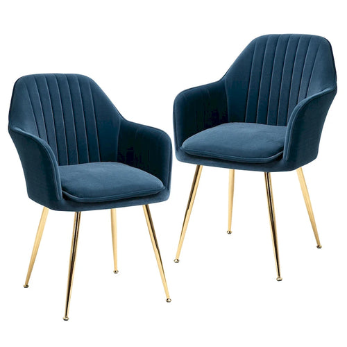 AVAWING Accent Arm Chairs Set of 2 Upholstered Velvet Dining Chairs