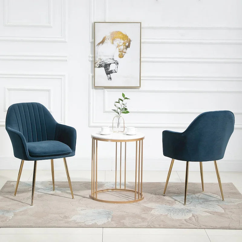 AVAWING Accent Arm Chairs Set of 2 Upholstered Velvet Dining Chairs