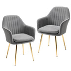 AVAWING Accent Arm Chairs Set of 2 Upholstered Velvet Dining Chairs