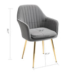 AVAWING Accent Arm Chairs Set of 2 Upholstered Velvet Dining Chairs