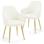 AVAWING Accent Arm Chairs Set of 2 Upholstered Velvet Dining Chairs