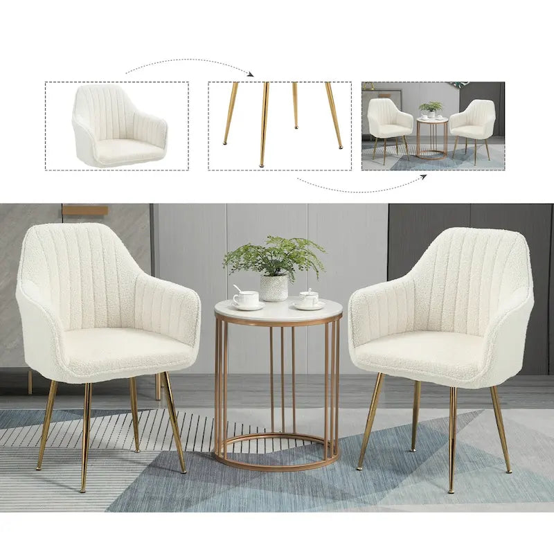 AVAWING Accent Arm Chairs Set of 2 Upholstered Velvet Dining Chairs