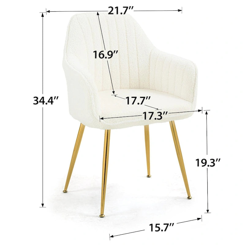 AVAWING Accent Arm Chairs Set of 2 Upholstered Velvet Dining Chairs
