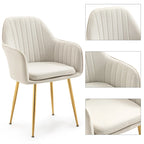 AVAWING Accent Arm Chairs Set of 2 Upholstered Velvet Dining Chairs