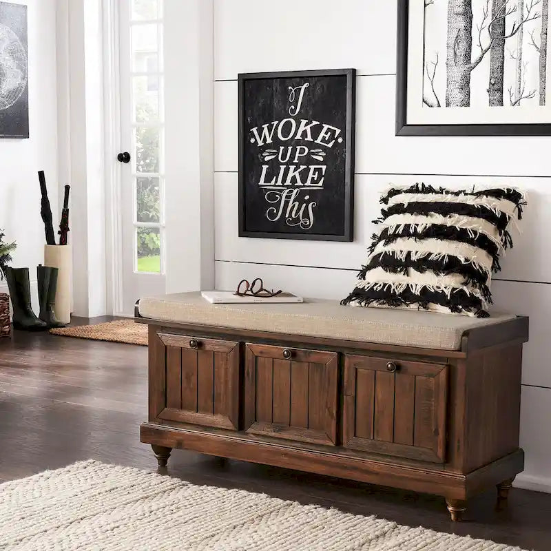 Granger Storage Bench with Linen Seat Cushion by iNSPIRE Q Classic