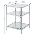 Convenience Concepts Royal Crest 3 Tier Glass End Table