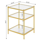 Convenience Concepts Royal Crest 3 Tier Glass End Table