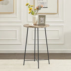35.4 High Round Bar Table, Industrial Style Wood Top Bistro Pub/Breakfast Table