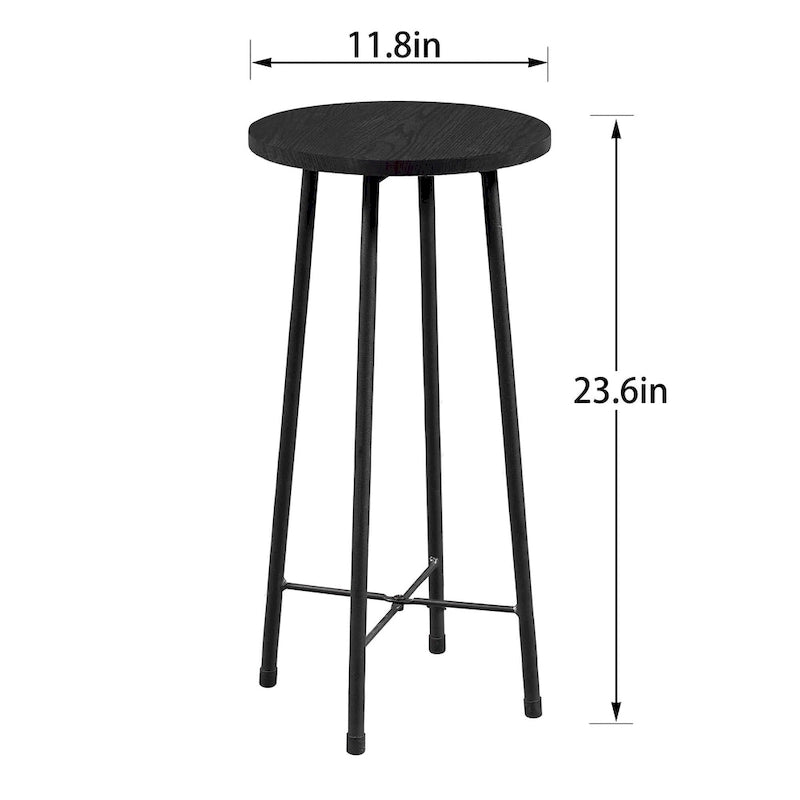 35.4 High Round Bar Table, Industrial Style Wood Top Bistro Pub/Breakfast Table