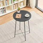 35.4 High Round Bar Table, Industrial Style Wood Top Bistro Pub/Breakfast Table