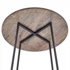 35.4 High Round Bar Table, Industrial Style Wood Top Bistro Pub/Breakfast Table