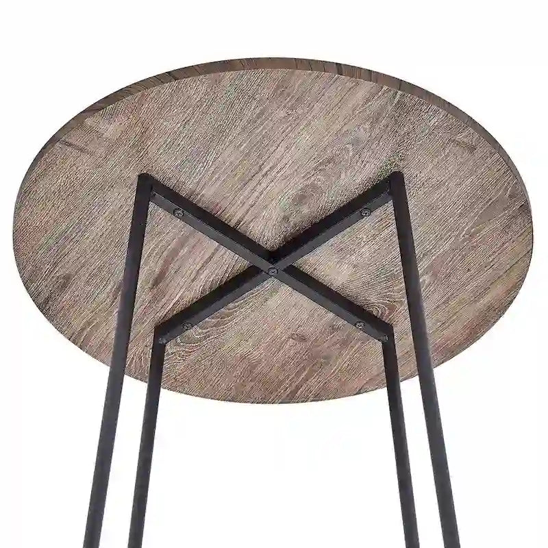 35.4 High Round Bar Table, Industrial Style Wood Top Bistro Pub/Breakfast Table