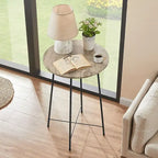 35.4 High Round Bar Table, Industrial Style Wood Top Bistro Pub/Breakfast Table